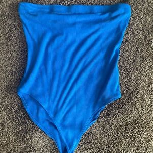Forever 21 ribbed strapless bodysuit